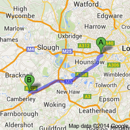 brentford to bagshot map