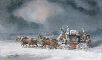 Mail Coach in a Snowstorm c.1835-40 by Charles Cooper Henderson 1803-1877