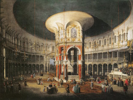 Giovanni Antonio Canal, il Canaletto. The Interior of the Rotunda at Ranelagh, oil on canvas, c.1751.