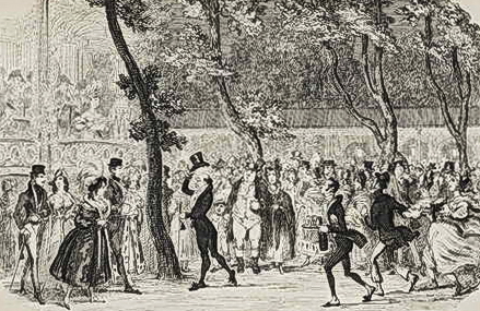 George Cruikshank, with C.H. Simpson in the center raising his hat