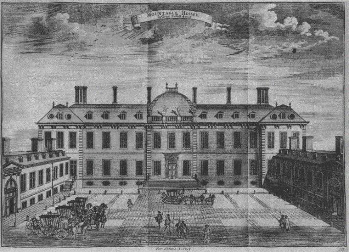 Montagu House drawing by Nicholas Sutton, published in 1754